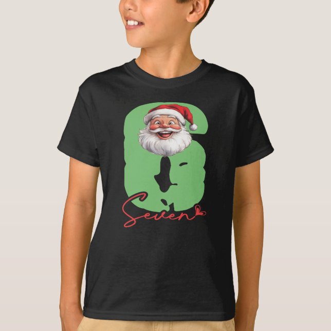 Six Seven Santa, Funny Matching T Shirt (Framsida)