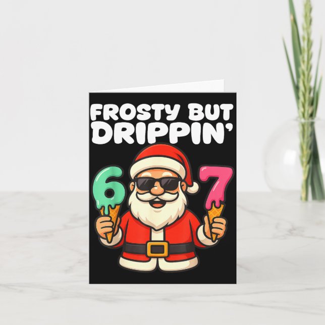 Six Seven Santa Santa Sungles Ice Cream Christmas  Kort (Framsida)
