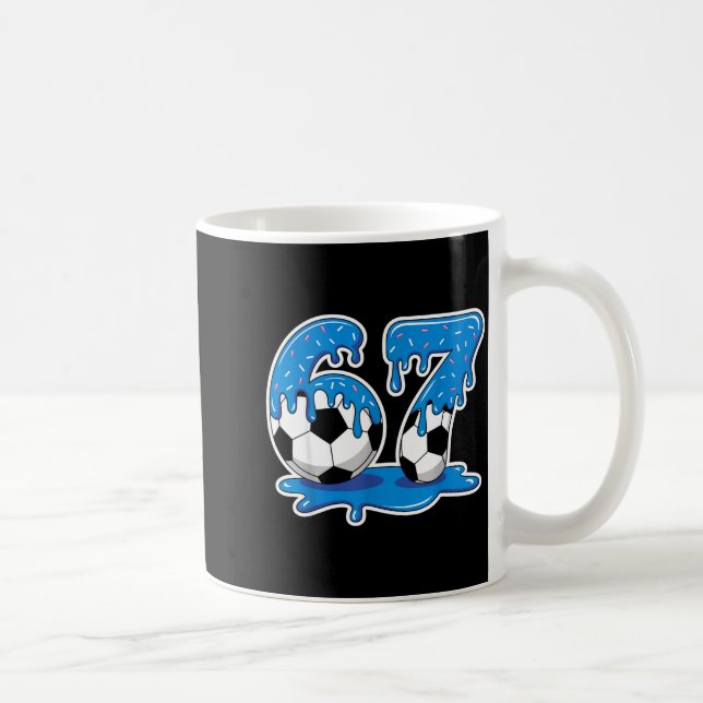 Six Seven Soccer Ice Cream Drip Funny Design  Kaffemugg (Höger)