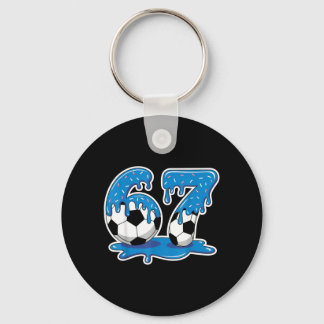 Six Seven Soccer Ice Cream Drip Funny Design Nyckelring