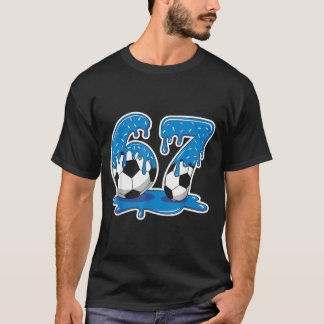 Six Seven Soccer Ice Cream Drip Funny Design T Shirt