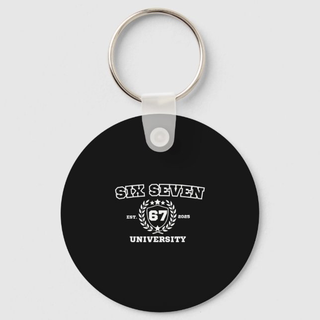 Six Seven University Six Seven Bruh 67 Meme  Nyckelring (Framsida)