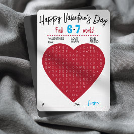 Six Seven Valentine Word Search Heart Exchange Inbjudningar