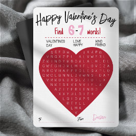 Six Seven Valentine Word Search Heart Exchange Inbjudningar