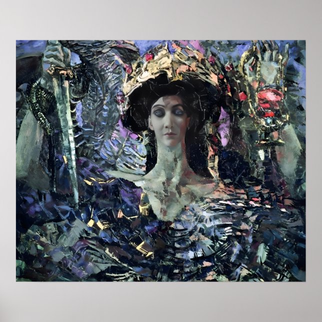 Six-winged Seraphim (Azrael) by Mikhail Vrubel Poster (Framsidan)