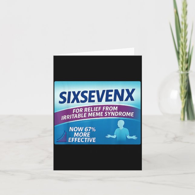 Sixsevenx Lättnad från meme-nummer Parodi Lärare  Kort (Framsida)