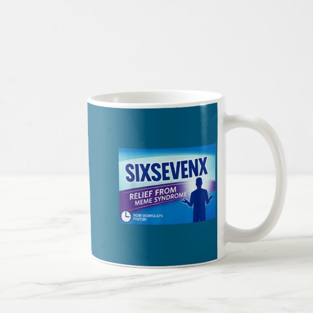 Sixsevenx Relief From Meme Numbers Parody Teacher  Kaffemugg (Höger)