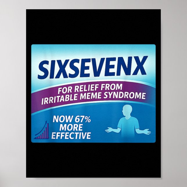 Sixsevenx Relief From Meme Numbers Parody Teacher  Poster (Framsidan)
