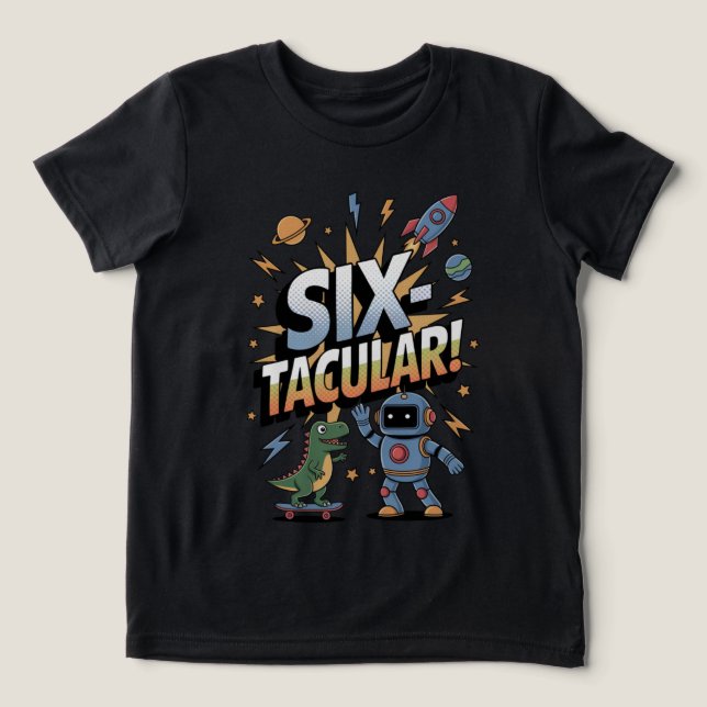 SIXtacular - 6e Birthday T-shirt För barn (Design Framsida)