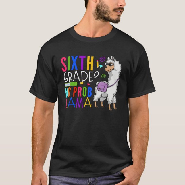 Sixth Class No Prob Llama Team 6th Class Student T Shirt (Framsida)