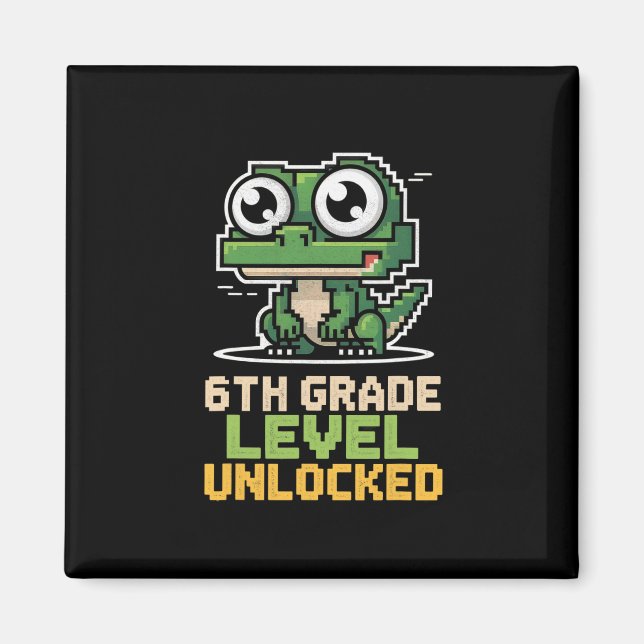 Sixth Grade Gamer Lizard Level Up Education Ck Til Magnet (Framsidan)