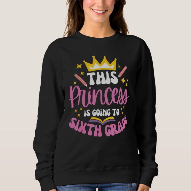 Sixth Grade Princess Crown Pencil Back to School G T Shirt (Framsida)