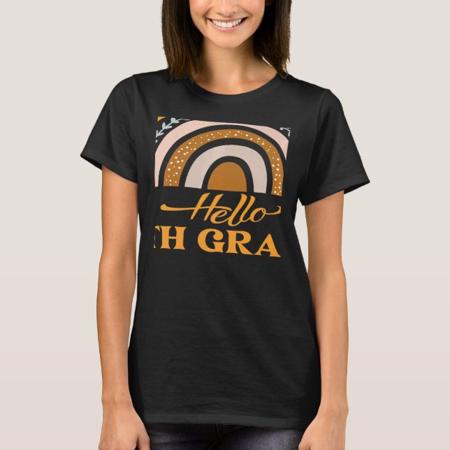Sixth Grade Rainbow Hello 6th Grade Back to School T Shirt (Framsida)
