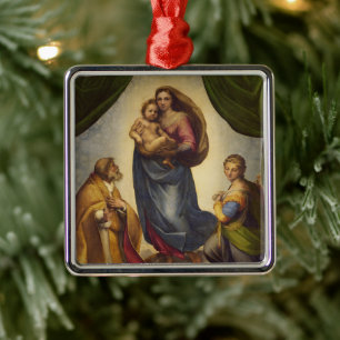 Sixtinska madonnan av Rafael Julgransprydnad Metall