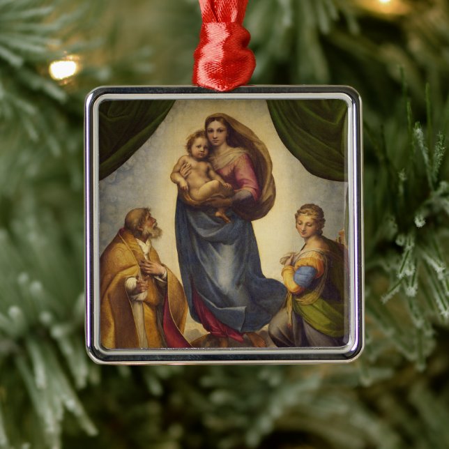 Sixtinska madonnan av Rafael Julgransprydnad Metall (Träd)