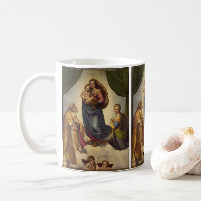 Sixtinska madonnan av Rafael Kaffemugg (Med munk)