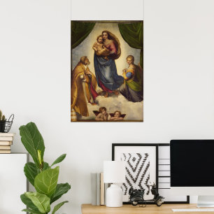 Sixtinska madonnan av Rafael Poster