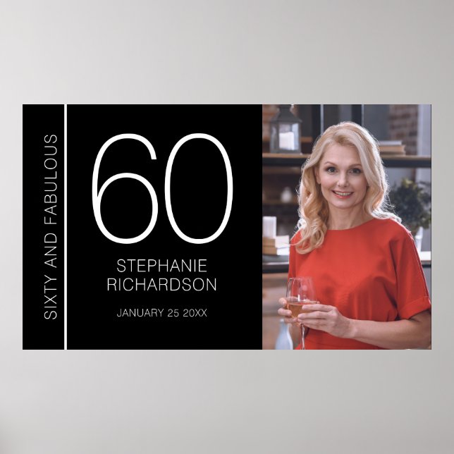 Sixty and Fabulous 60th Birthday Photo Poster (Framsidan)