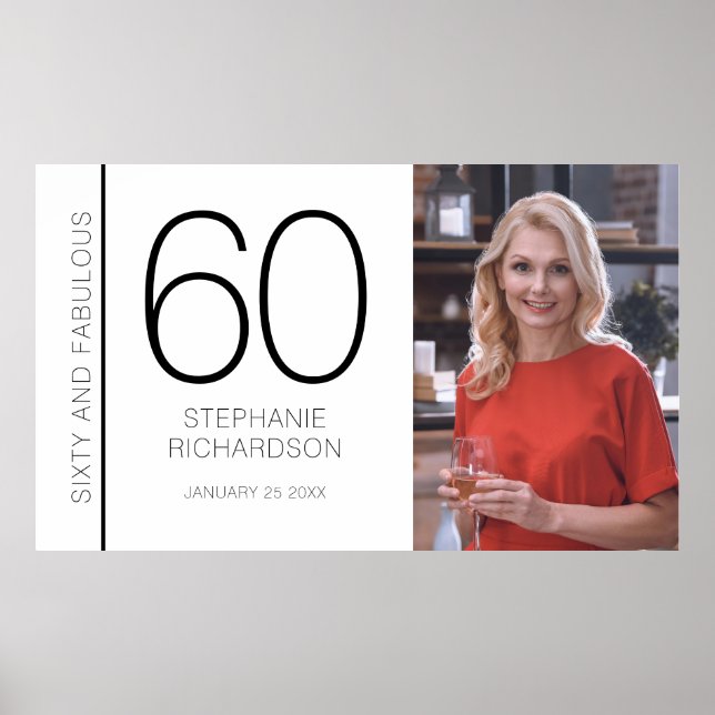 Sixty and Fabulous 60th Birthday Photo Poster (Framsidan)