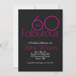  Sixty And Fabulous Birthday Invitation Chic Pink  Inbjudningar