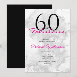 Sixty and Fabulous Black Pink 60th Birthday Inbjudningar