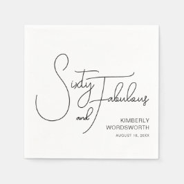 Sixty and Fabulous Name Date 60th Birthday Party Pappersservett