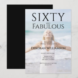 Sixty and Fabulous Photo 50th Birthday Party Inbjudningar