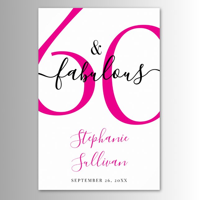 Sixty and Fabulous Pink 60th Birthday Party  Poster (Skapare uppladdad)