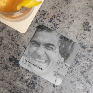 Sixty Ballongsträng   Foto 60-års födelsedagsfest Underlägg Papper Kvadrat