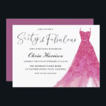Sixty & Fabulous Gorgeous Pink Gown 60th Birthday Inbjudningar<br><div class="desc">Sixty & Fabulous Gorgeous Pink Gown 60th Birthday Invitation

Also available as a digital download

Variations to the invitation and matching items in our store</div>