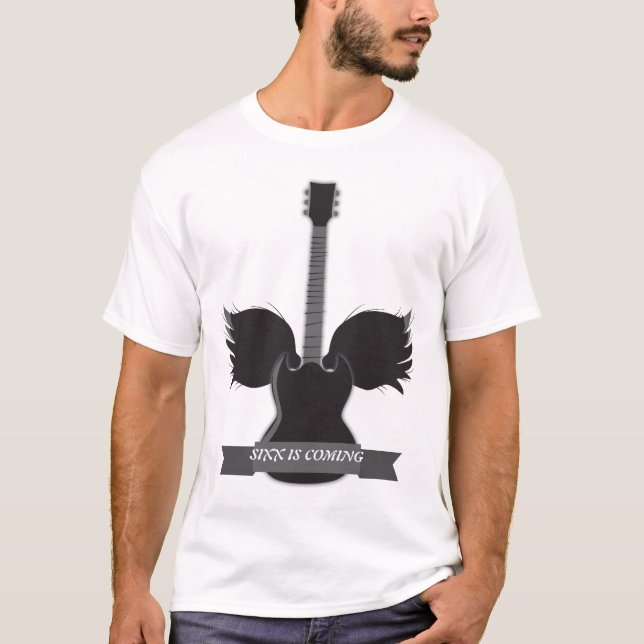 Sixx gitarrt-skjorta t-shirt (Framsida)