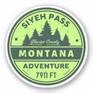 Siyeh Pass Montana vandringsleder Klistermärken