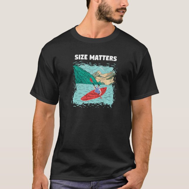 Size Matters Whitewater Kayaking Premium T Shirt (Framsida)