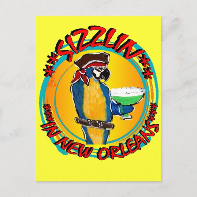 SIZZLANDE PAPAGAJER VYKORT (Framsida)