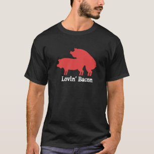 Sizzle Stil med Kärlek Bacon Loving Bacon lustigt T Shirt