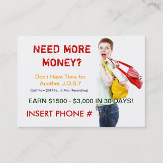 Sizzlekortet - behöv mer pengar? visitkort