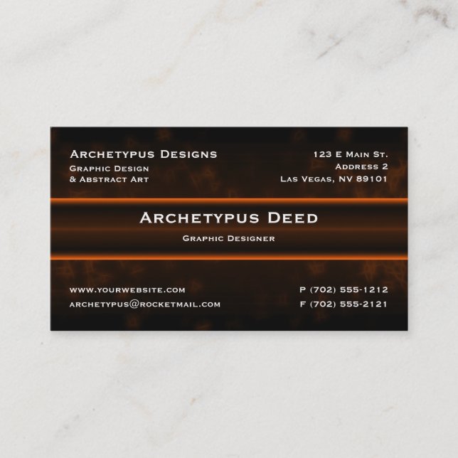 Sizzlevisitkort - orange visitkort (Framsida)