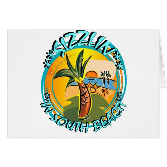 Sizzlin I South Beach Hälsningskort (Framsidan Horizontal)