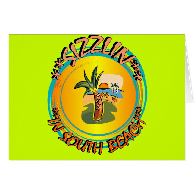 Sizzlin i South Beach Hälsningskort (Framsidan Horizontal)