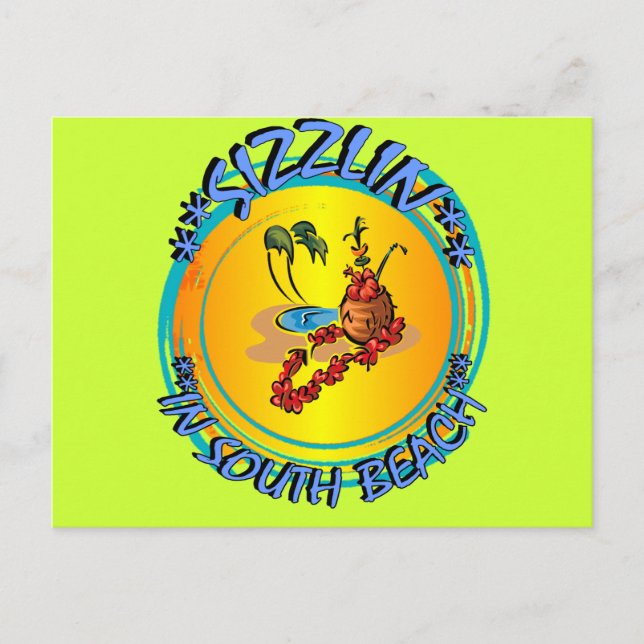 Sizzlin i South Beach Vykort (Framsida)