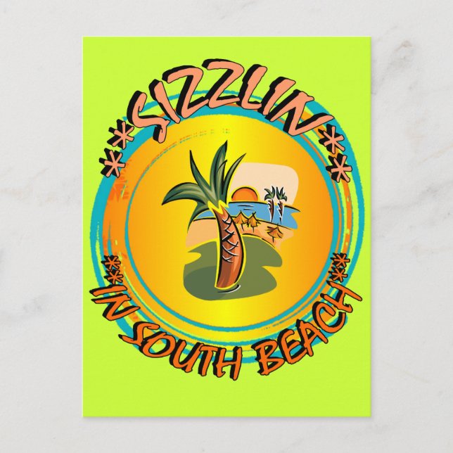 Sizzlin i South Beach Vykort (Framsida)