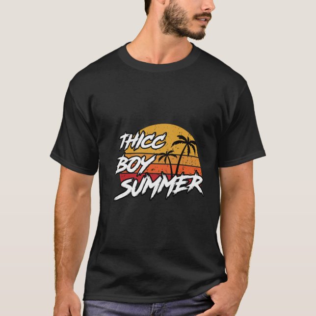 Sizzling Thicc Boy Summer: Trendig Stilar T Shirt (Framsida)