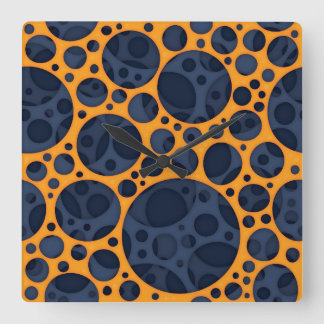 Sizzling Trippy Abstrakt Lava Hål Design Mönster Fyrkantig Klocka