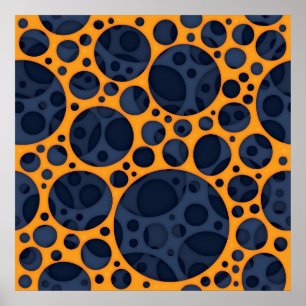 Sizzling Trippy Abstrakt Lava Hål Design Mönster Poster