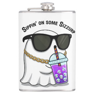 Sizzurp Ghost Kawaii Flask Fickplunta