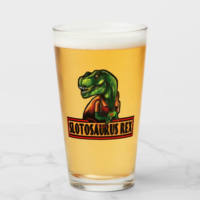 SJ Slotosaurus Rex Pint Glass Glaskopp (Framsida fylld)