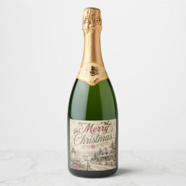 sjabbig jul champagneflask etikett