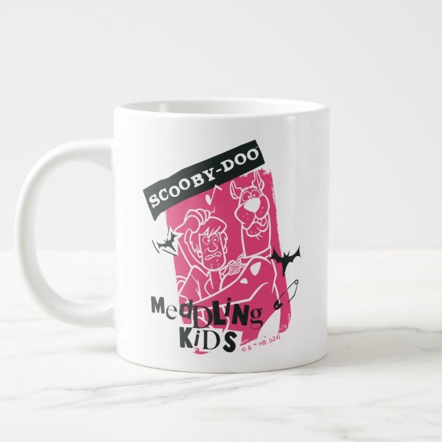 Sjaggy och Scooby-Doo Meddling Kids Punk Outline Jumbo Mugg (Vänster)