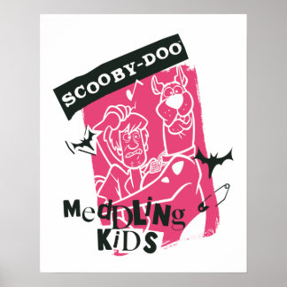 Sjaggy och Scooby-Doo Meddling Kids Punk Outline Poster