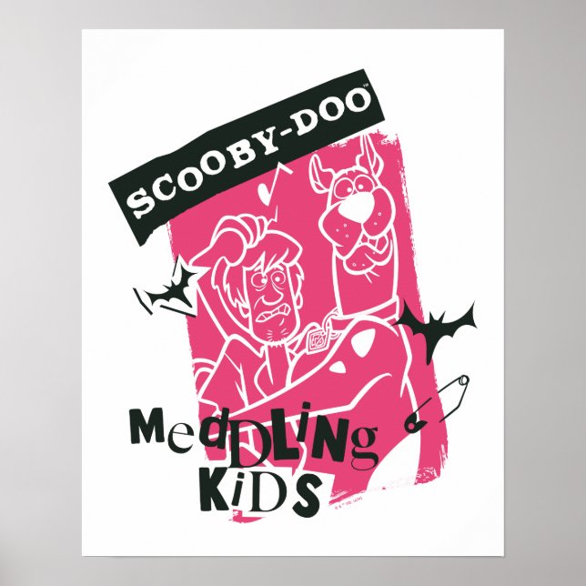 Sjaggy och Scooby-Doo Meddling Kids Punk Outline Poster (Framsidan)